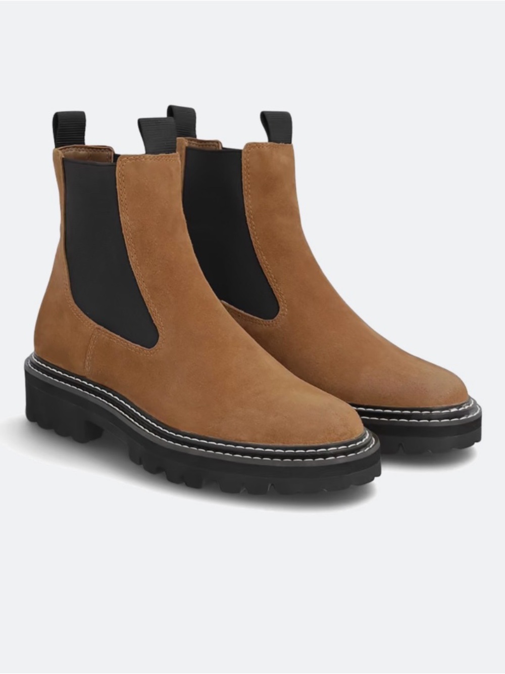 Dolce Vita Women's Tan Suede Chelsea Lug Booties